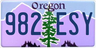 OR license plate 982ESY