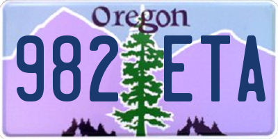 OR license plate 982ETA