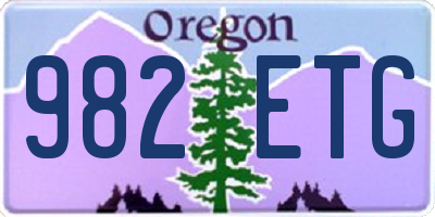 OR license plate 982ETG