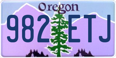 OR license plate 982ETJ