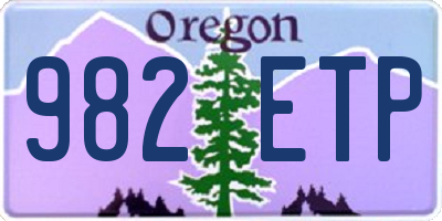 OR license plate 982ETP