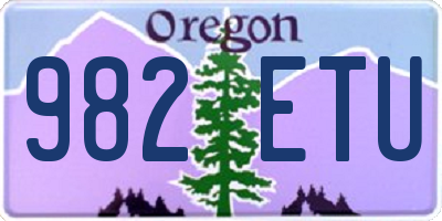 OR license plate 982ETU
