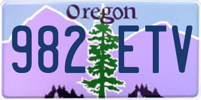 OR license plate 982ETV