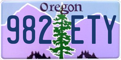 OR license plate 982ETY