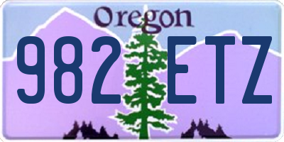 OR license plate 982ETZ