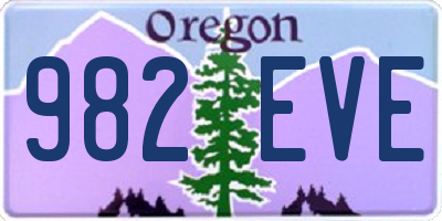OR license plate 982EVE