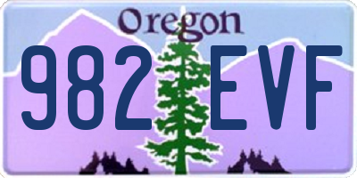 OR license plate 982EVF