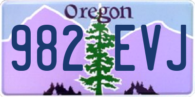OR license plate 982EVJ