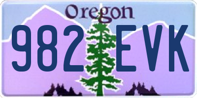 OR license plate 982EVK