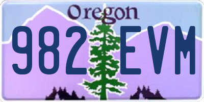 OR license plate 982EVM