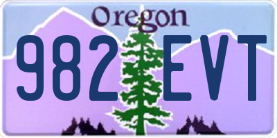 OR license plate 982EVT