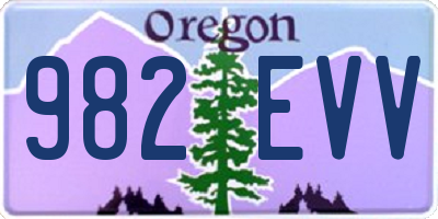 OR license plate 982EVV