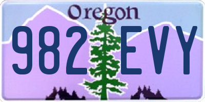 OR license plate 982EVY