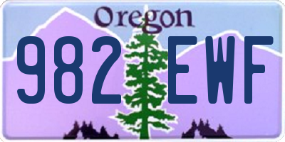 OR license plate 982EWF