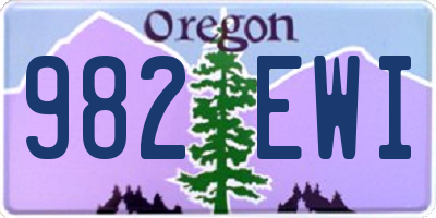 OR license plate 982EWI