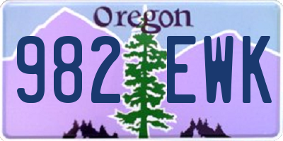 OR license plate 982EWK