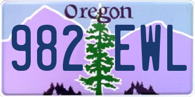 OR license plate 982EWL