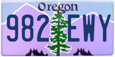 OR license plate 982EWY