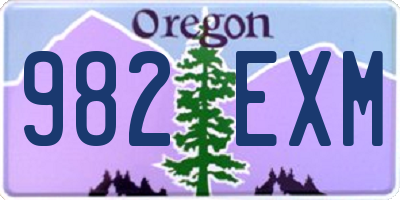 OR license plate 982EXM