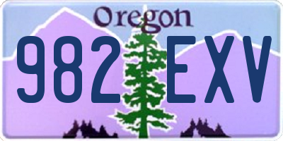 OR license plate 982EXV