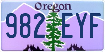 OR license plate 982EYF