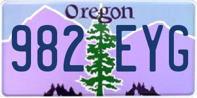 OR license plate 982EYG