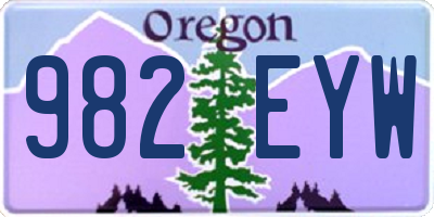 OR license plate 982EYW