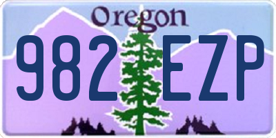 OR license plate 982EZP