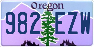 OR license plate 982EZW