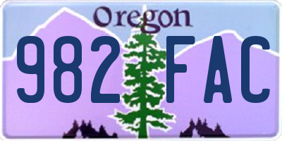 OR license plate 982FAC