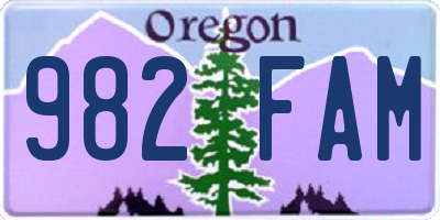 OR license plate 982FAM