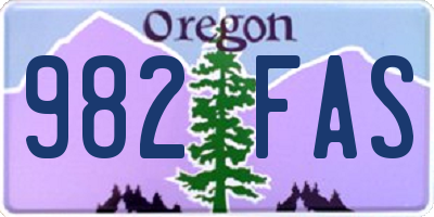 OR license plate 982FAS