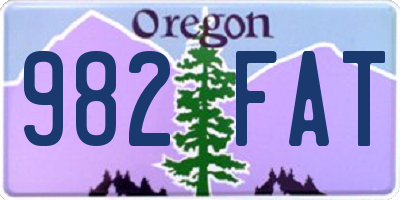 OR license plate 982FAT