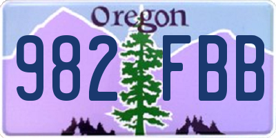 OR license plate 982FBB