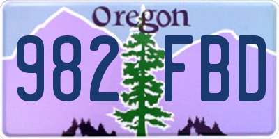 OR license plate 982FBD