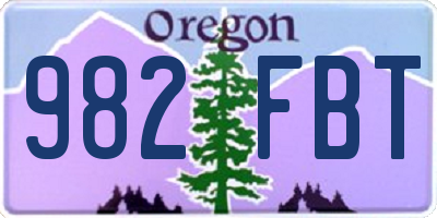 OR license plate 982FBT