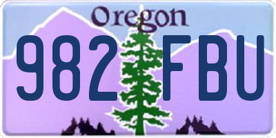 OR license plate 982FBU