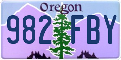 OR license plate 982FBY