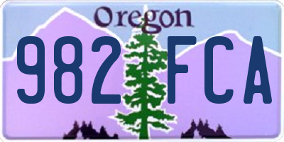 OR license plate 982FCA