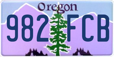 OR license plate 982FCB