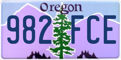 OR license plate 982FCE