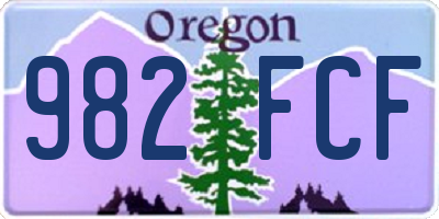 OR license plate 982FCF