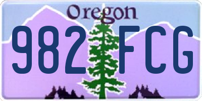 OR license plate 982FCG