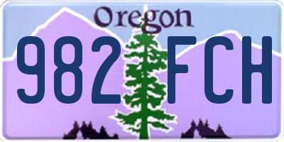 OR license plate 982FCH