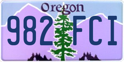 OR license plate 982FCI