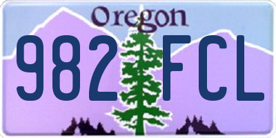 OR license plate 982FCL