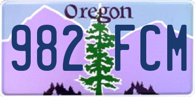 OR license plate 982FCM