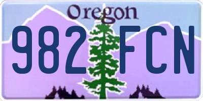 OR license plate 982FCN