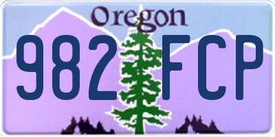 OR license plate 982FCP