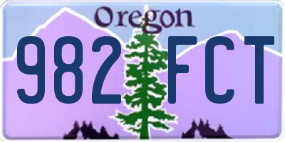 OR license plate 982FCT